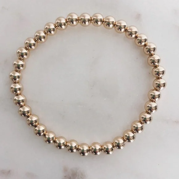 14k Gold Filled and Sterling Silver 
Beaded Bracelet - Picture 2 of 3